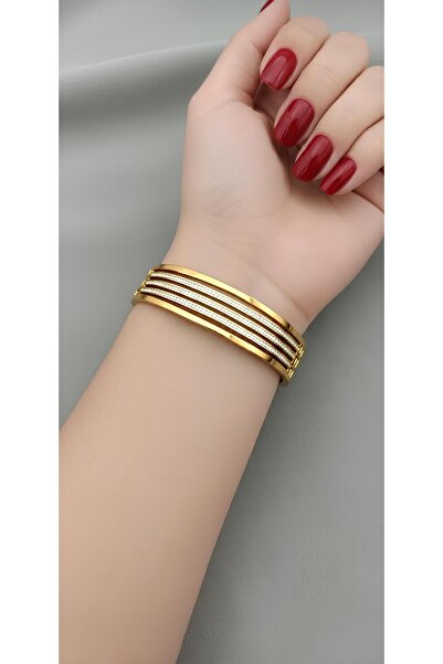 Bontexs Kadın Kaburga Kelepçe Zirkon Taşlı Gold Renk