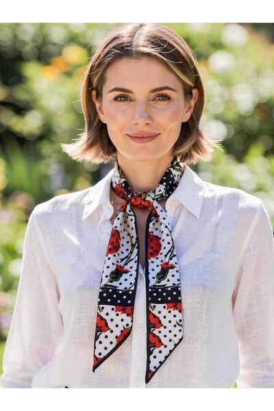 elvin aksesuar Cataramă pentru eșarfă din șifon de culoare roșie pentru femei...