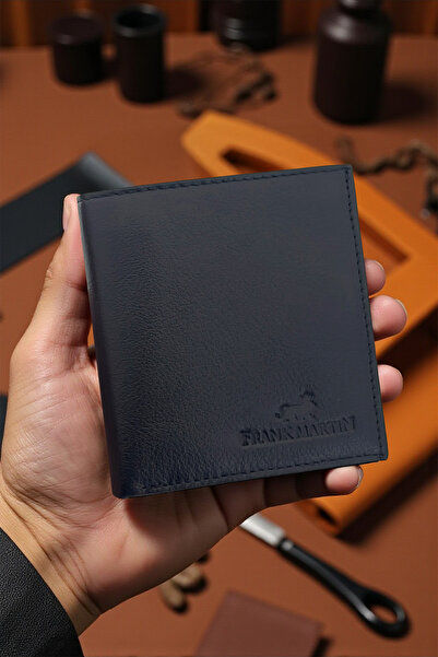 Frank Martin Milan Hakiki Deri Cüzdan Mıknatıslı Siyah