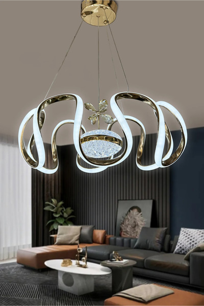 RSCOLLECTIONS Arya Modern Eliza Top Simli Silikon Sarkıt Led Avize