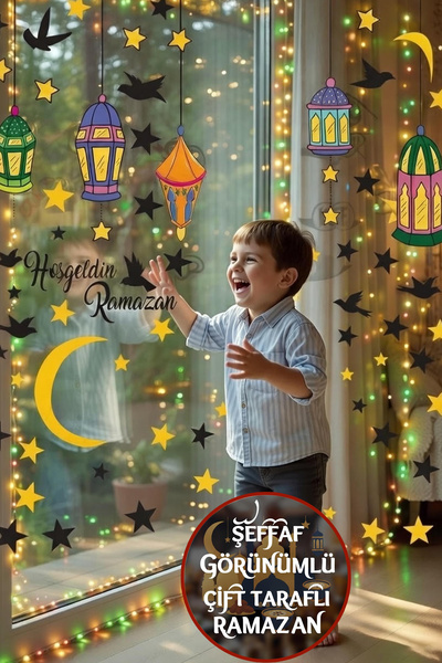 Kt Grup Ramazan Ayı Temalı Çİft Taraflı Cam Duvar Süsleri Hoşgeldin Ramazan S...
