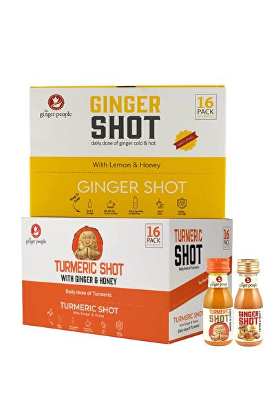 The Ginger People جرعة الزنجبيل والكركم 30 مل (16 زنجبيل مع ليمون وعسل + 16 ك...