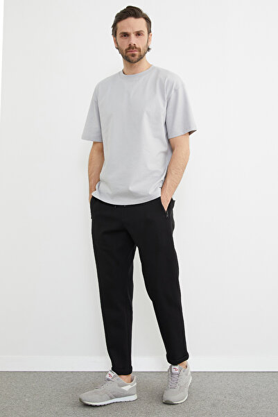 Fulla Moda Παντελόνι με διπλό πόδι με κορδόνια στη μέση