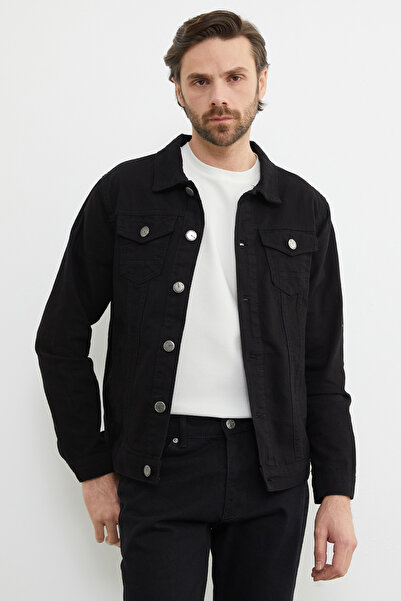 Fulla Moda Jachetă din denim cu buzunare cu nasturi