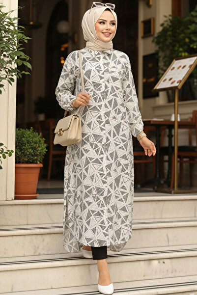 Neva Style Екрю з візерунком, туніка для мусульманок - 10536E