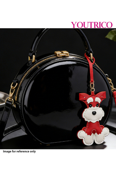 Youtrico 1pc Schnauzer Dog Handmade Bag Charm - PU Leather Cute Pet Keychain