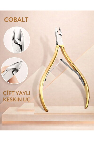 SİNKA Tırnak Eti Makası Çift Yaylı Cobalt Gold Profesyonel Bileyli S09