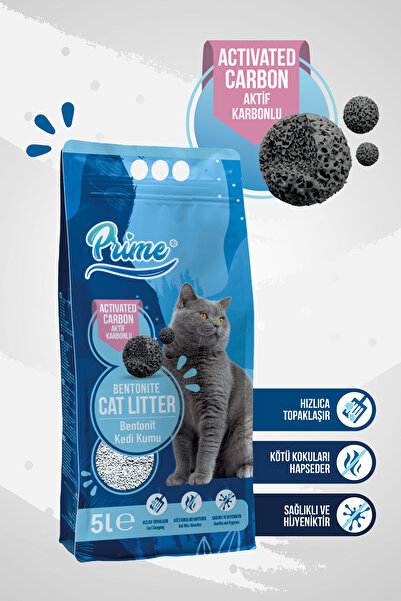 Prime 5 Lt Aktif Karbon Kedi Kumu