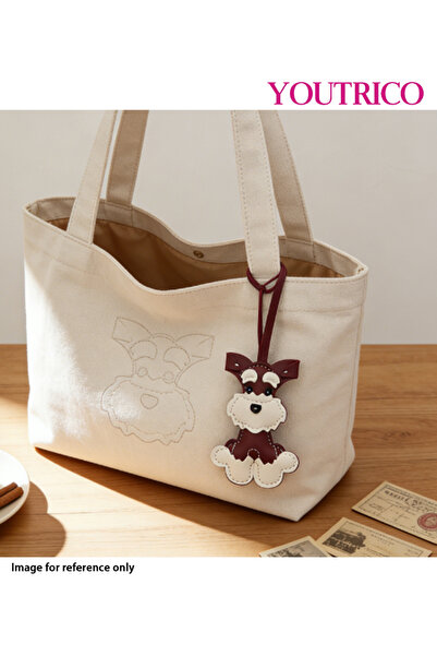 Youtrico 1pc Schnauzer Dog Handmade Bag Charm - PU Leather Cute Pet Keychain