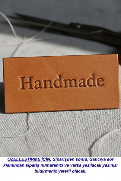 SY ETİKET Suni Deri Etiket, KİŞİSELLEŞTİRİLEBİLEN İsim, marka, ünvana Özel, 3...