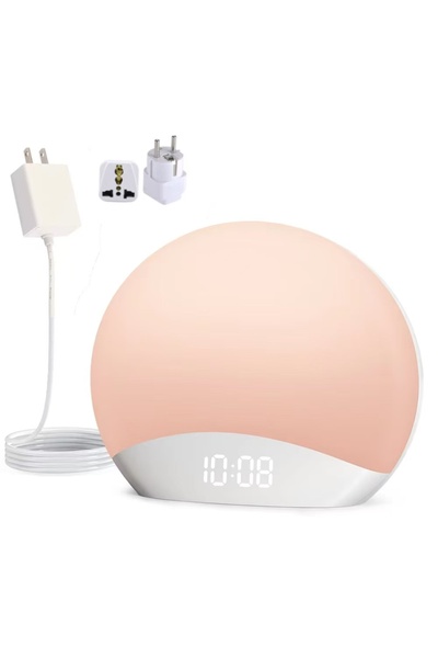 Choice ساعة منبه أوروبية للاستيقاظ عند شروق الشمس، ساعة طاولة قابلة للتعتيم م...