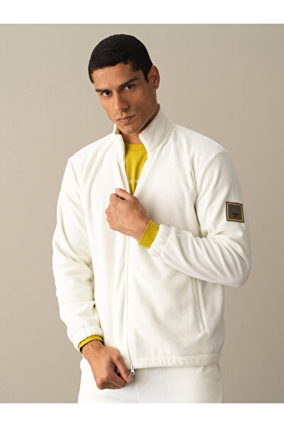 Xint Erkek Kbeyaz Dik Yaka Regular Fit Polar Sweatmont