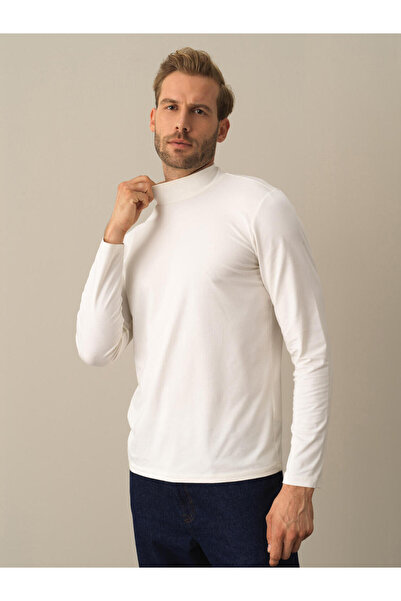 Xint Erkek Beyaz Modal Dokulu Slim Fit Tişört