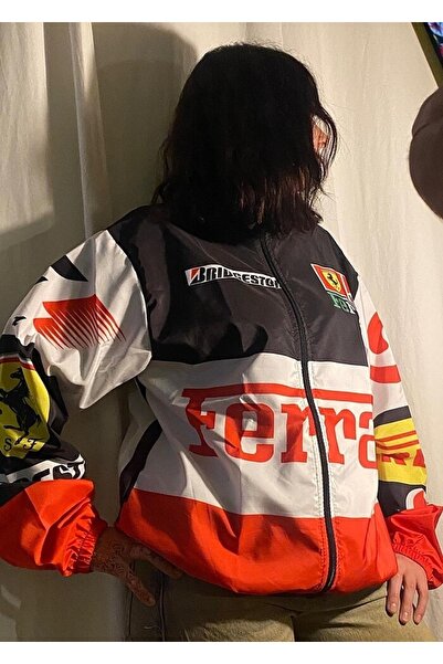 Lushen Unisex Parachute Fabric Oversize Digital Printed Black Windbreaker Rai...