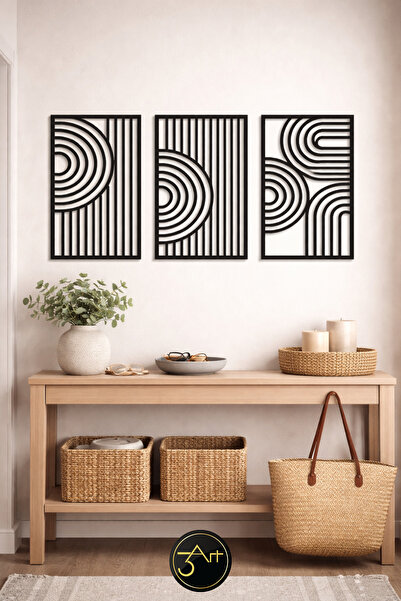 3art Metal Set de 3 tablouri decorative - Decor modern de perete - Pictură pe...
