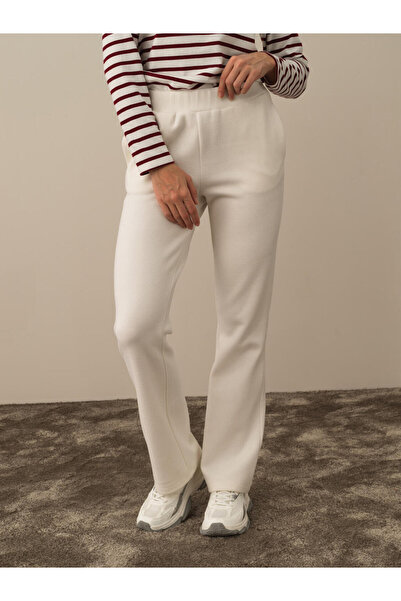 Xint Kadın Ekru Pamuk Dokulu Regular Fit Sweat Pantolon