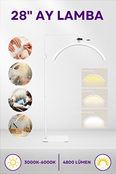 Enshall Technology 28İnç Ay lamba LED Foto Video ışığı yarım ay dolgu ışık Ta...