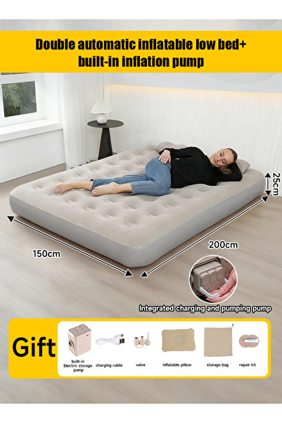 Generic Home double folding bed - air mattress - thick portable inflatable be...