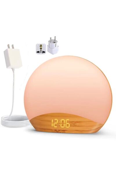 Choice ساعة منبه أوروبية للاستيقاظ عند شروق الشمس، ساعة طاولة قابلة للتعتيم م...