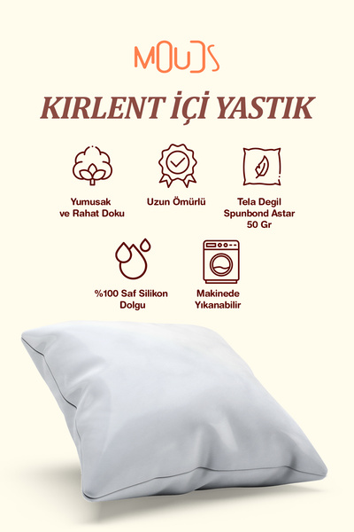 Moud's Throw Pillow Cover Inner Pillow 2-Pack 45X45Cm 350 Gr 100% Pure Silicone Filled Throw Pillow