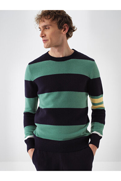 Xint Male Lacivert Yünlü Desenli Kazak