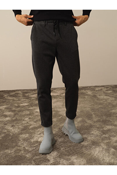 Xint Erkek Siyah Pamuk Dokulu Slim Fit Jogger Pantolon