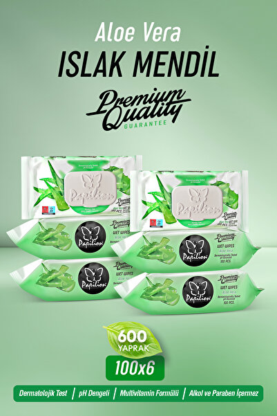 Papilion Premium Aloevera Özlü Ekstra Soft Islak Havlu 100x6 - 600 Yaprak