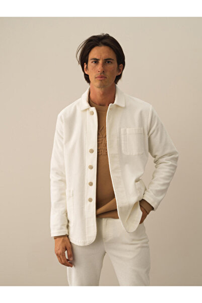 Xint Erkek Ekru Regular Fit Kadife Ceket