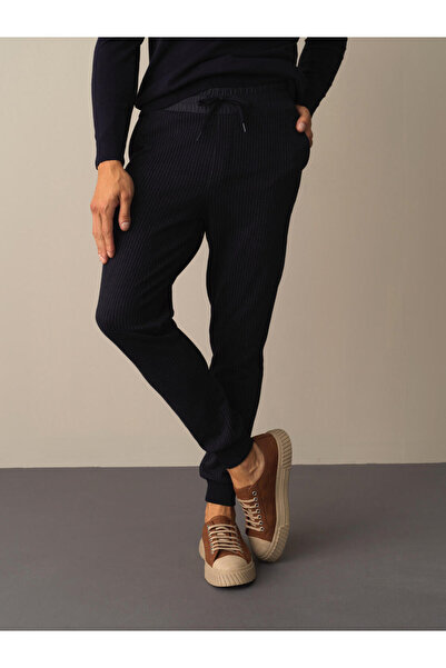 Xint Erkek Lacivert Pamuk Dokulu Regular Fit Jogger Pantolon