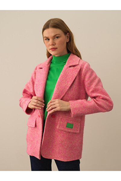Xint Kadın Pembe Pamuk Dokulu Regular Fit Ceket