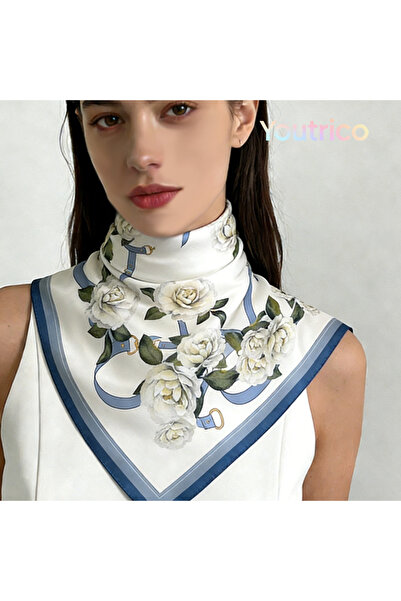 Youtrico 100% Mulberry Silk Scarf,pretty Floral,Early autumn,all years,elegan...