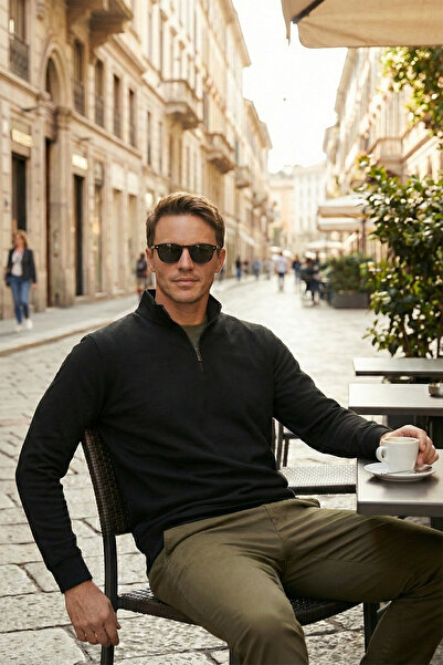 Buratti Pamuklu Regular Fit Yarım Fermuarlı Dik Yaka Sweat Erkek SWEAT 5905470