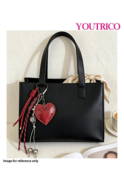 Youtrico حقيبة يد مصنوعة يدويًا على شكل قلب من الجلد بلون الدوبامين، سلسلة مف...