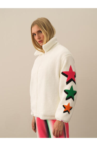 Xint Kadın Kırık Beyaz Formunu Koruyan Oversize Sweatmont