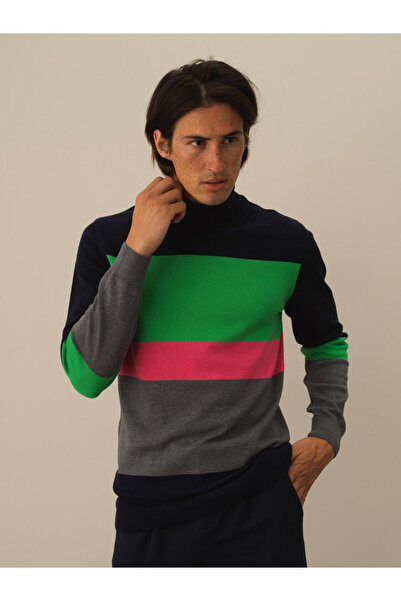 Xint Erkek Lacivert Pamuk Dokulu Regular Fit Kazak