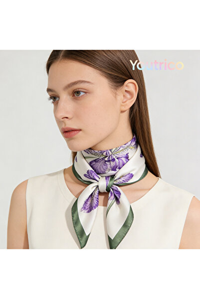 Youtrico 100% Mulberry Silk Scarf,pretty Floral,Early autumn,all years,elegan...