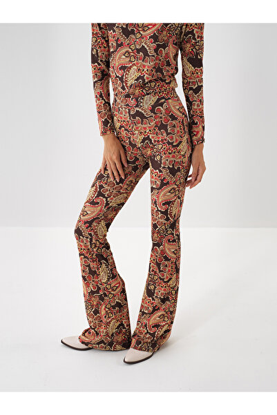 Xint Kadın Camel Simli Desenli Pantolon