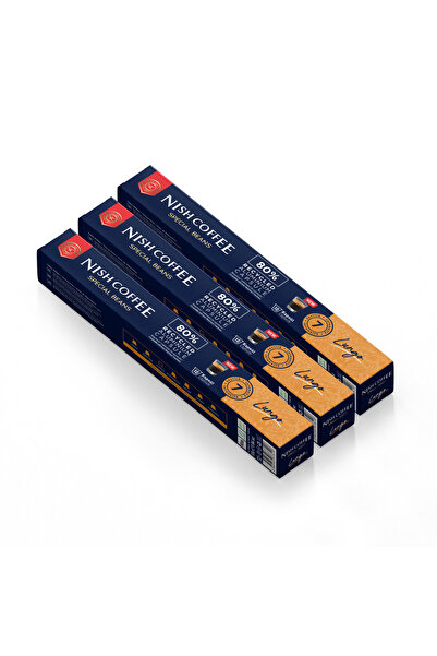 Nish Coffee كبسولات قهوة 6 لونغو مجموعة من 3 (متوافقة مع نسبرسو) - 30 قطعة