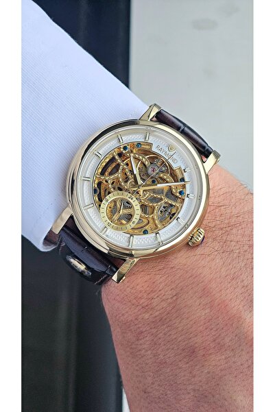 Raymond RYM-4853 OTOMATİK ERKEK İSKELET MODEL KOL SAATİ - ÇELİK KASA - DERİ K...