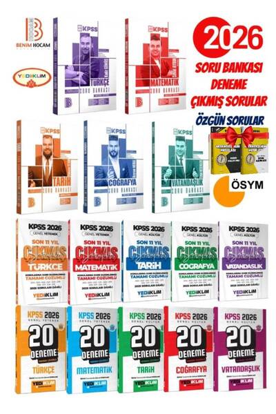 Yediiklim Yayınları 2026 Benim Hocam GYGK Soru Bankası Seti+Yediiklim 2026 GY...