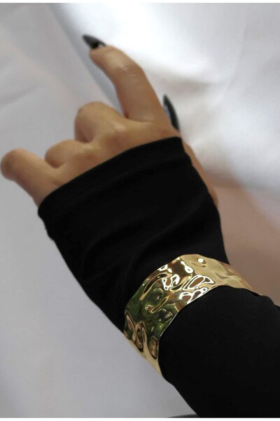 Pretty سوار بأساور سميكة قابلة للتعديل باللون الذهبي بنمط مطروق