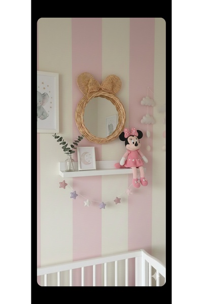 Ebruli Rattan Ayna Fiyonk (30 cm ayna kullanılarak hazırlanmıştır)