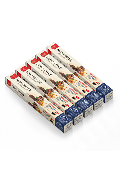 Nish Coffee مجموعة كبسولات قهوة بنكهة الكراميل مكونة من 5 قطع (50 قطعة) - 50 ...