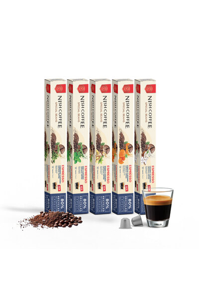 Nish Coffee Kapsül Kahve 5'li Set (Kakule-Nane-Zencefil-Bal Kabağı-Hindistan ...