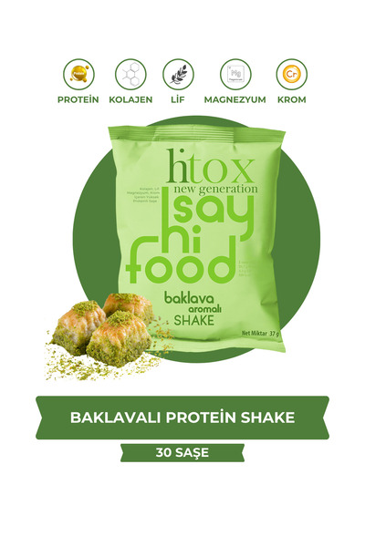 Baklavalı Yüksek Proteinli Toz (Magnezyum, Kolajen, Whey Protein, Krom İçerir) | 30 Saşe