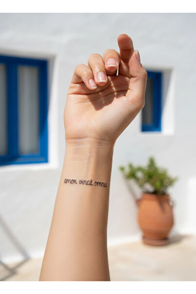 pivok Yarı Kalıcı Minimal Boy Dövme ( Aşk Herşeyi Yener )(STICKER)