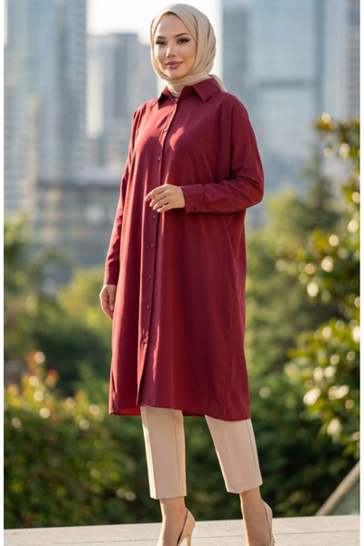 sefamerve Reglan Kol Tunik 4066-09 Bordo