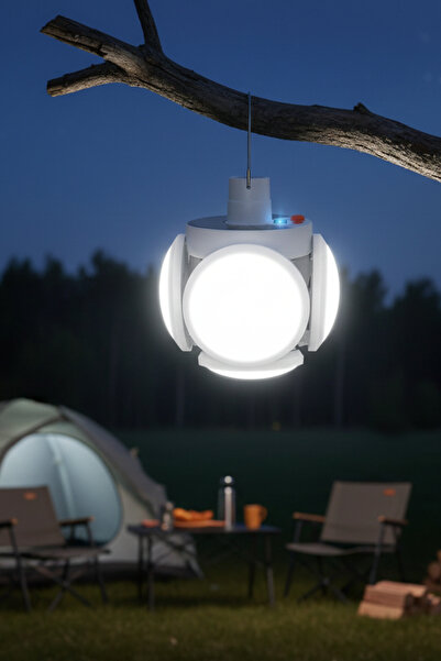 yusa stores Solar 5 Kanatlı Kamp Lambası Taşınabilir Güneş Enerjili LED Aydın...