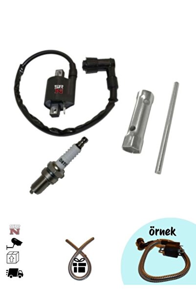 GMS CG Ateşleme Bobini+Buji Anahatarı+D8TC Buji Seti (+Buji kablo kılıfı)