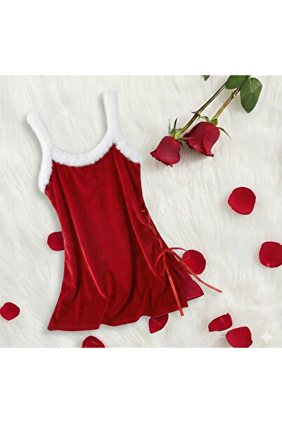 Generic Short velvet lingerie with a distinctive side tie